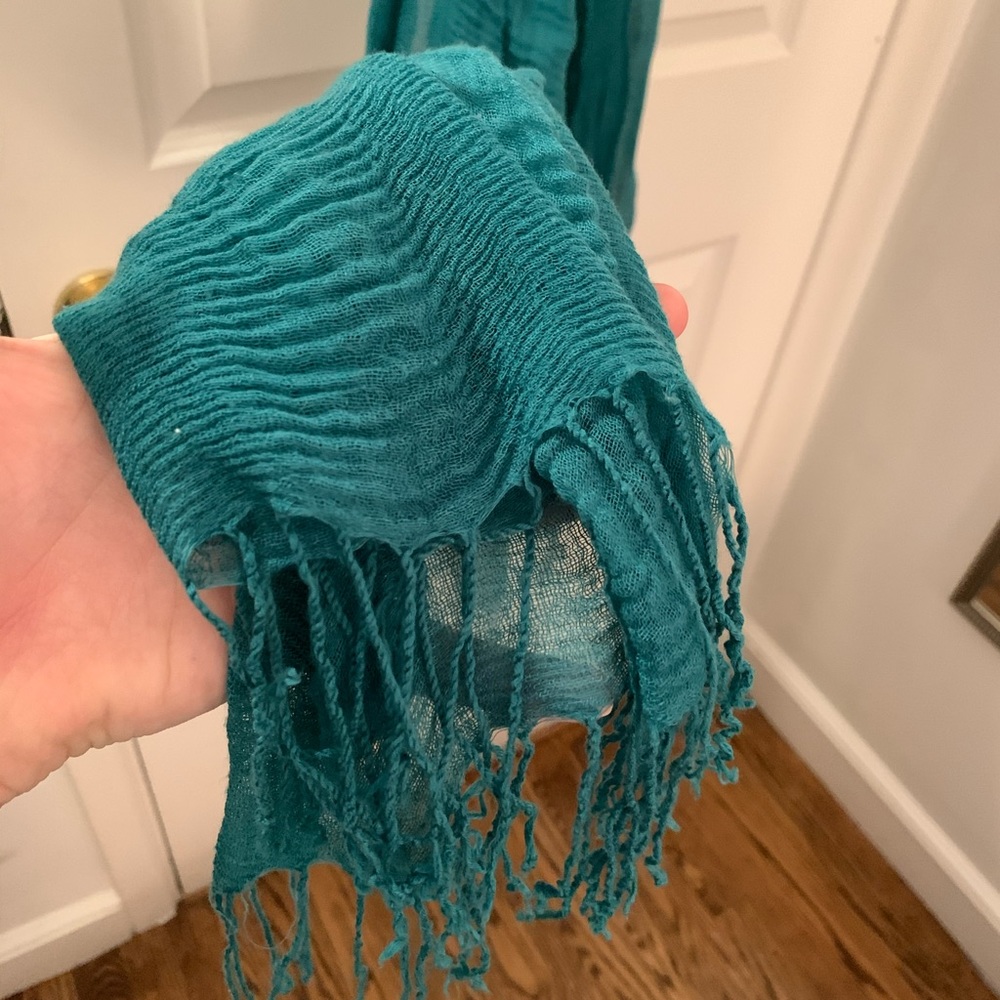Lightweight Ribbon Teal Scarf